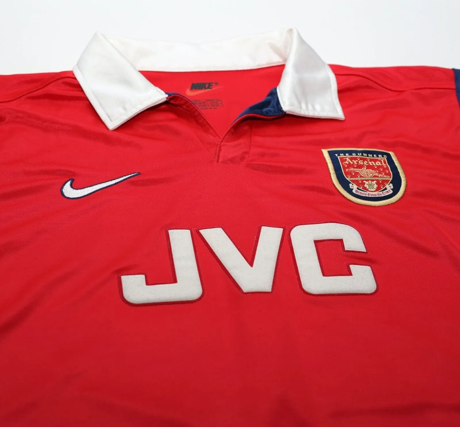 1998/99 KANU #25 Arsenal Vintage Nike Home Football Shirt Jersey (S)