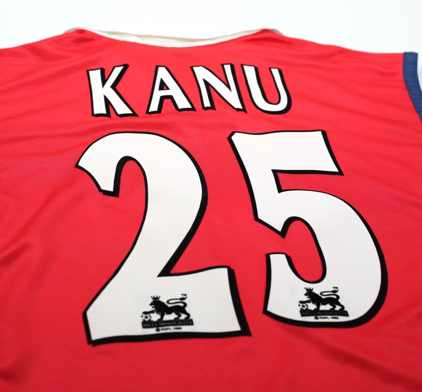 1998/99 KANU #25 Arsenal Vintage Nike Home Football Shirt Jersey (S)