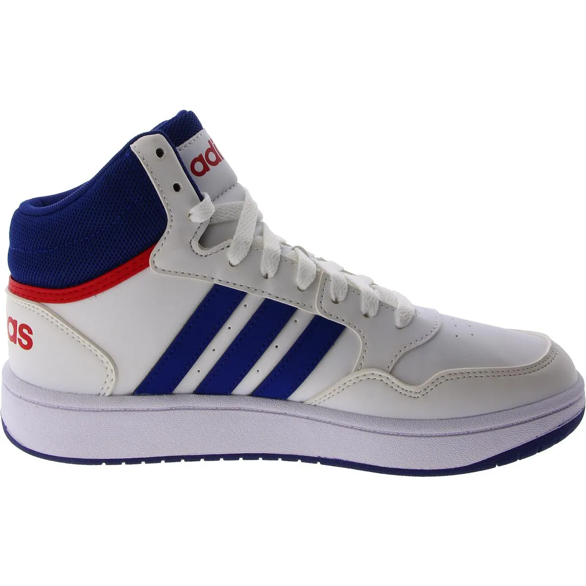 Adidas Boys Hoops Mid 3.0 Faux Leather Athletic Basketball Shoes