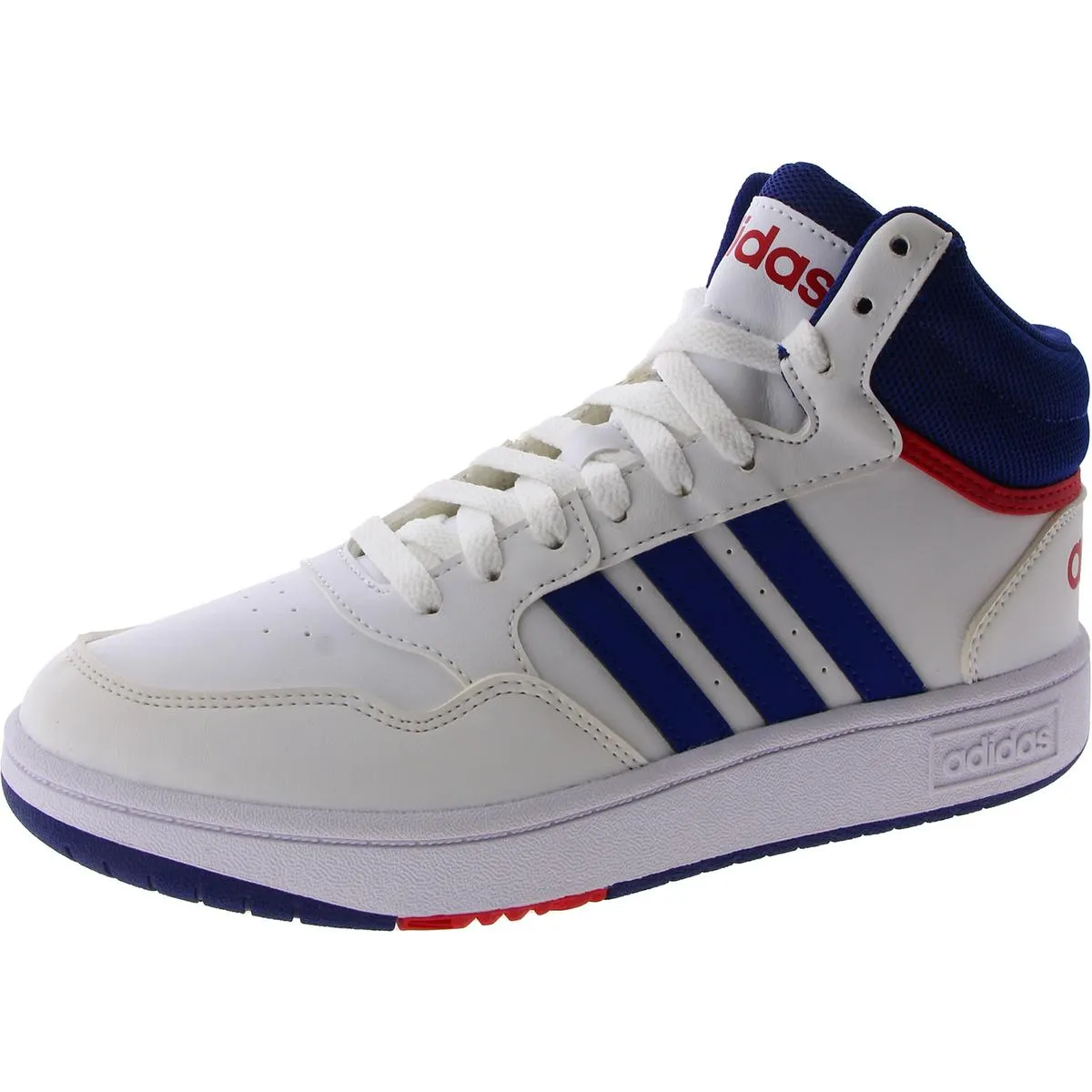 Adidas Boys Hoops Mid 3.0 Faux Leather Athletic Basketball Shoes