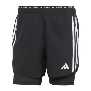 adidas | Men's Own The Run 3-Stripes 2-In-1 Shorts - Black