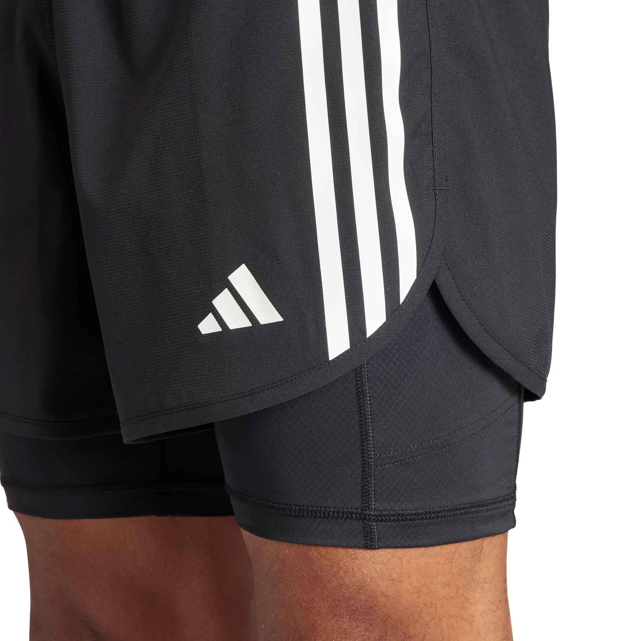 adidas | Men's Own The Run 3-Stripes 2-In-1 Shorts - Black