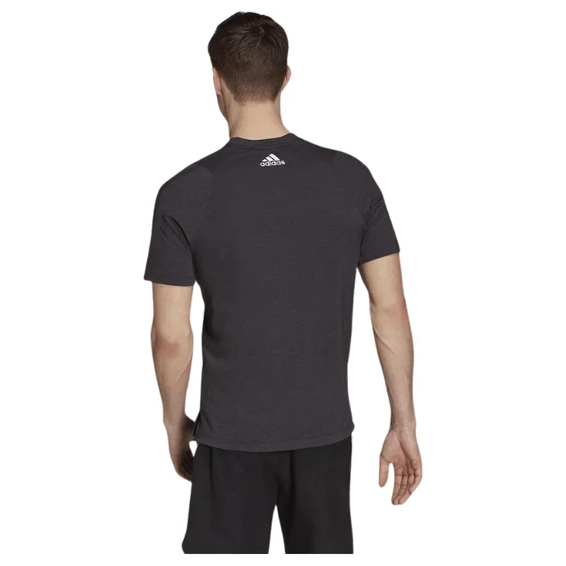 Adidas Mens Training Icons 3 Bar Black Training T-Shirt