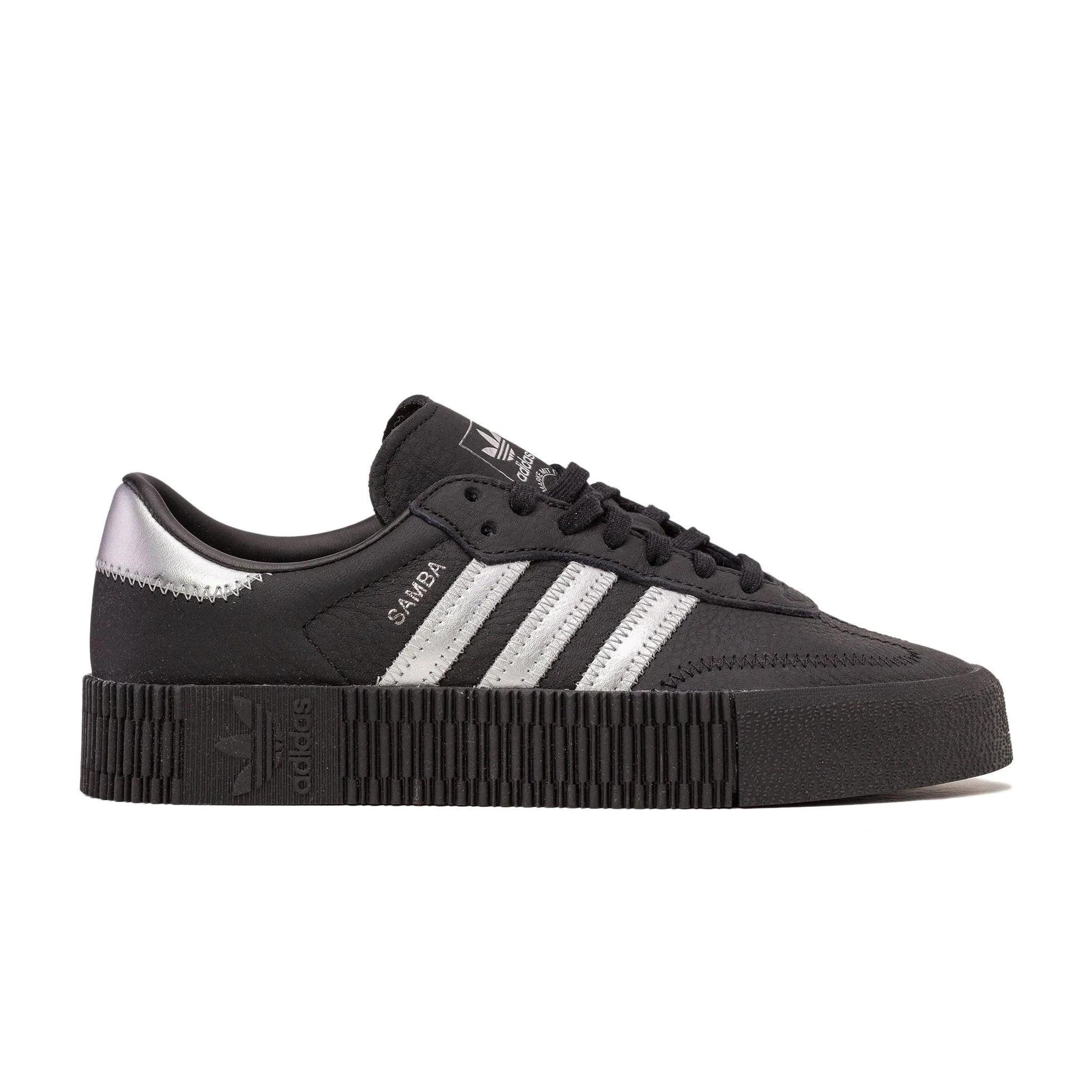 Adidas Women's Sambarose Core Black & Silver Sneakers