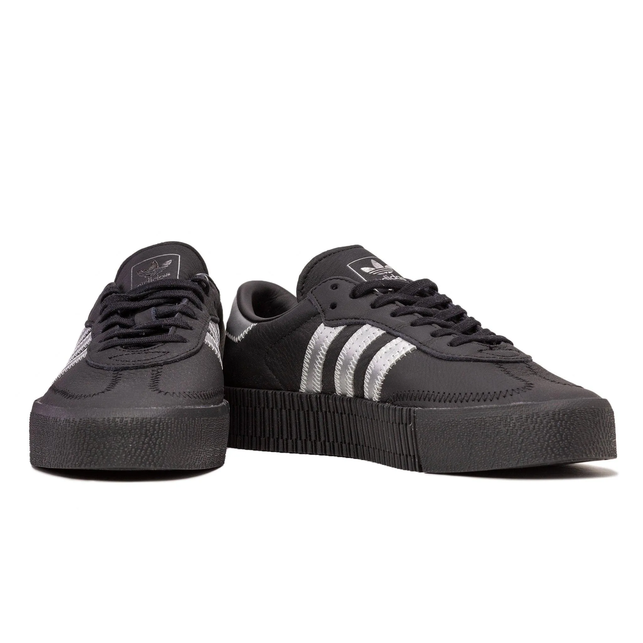 Adidas Women's Sambarose Core Black & Silver Sneakers