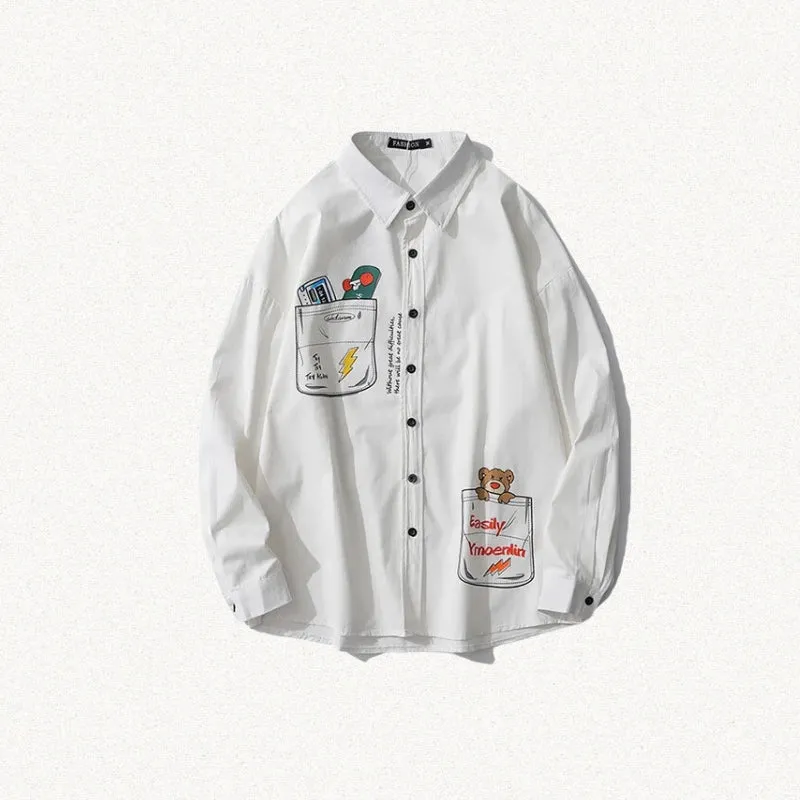 Bear & Skateboard Detailed Shirt