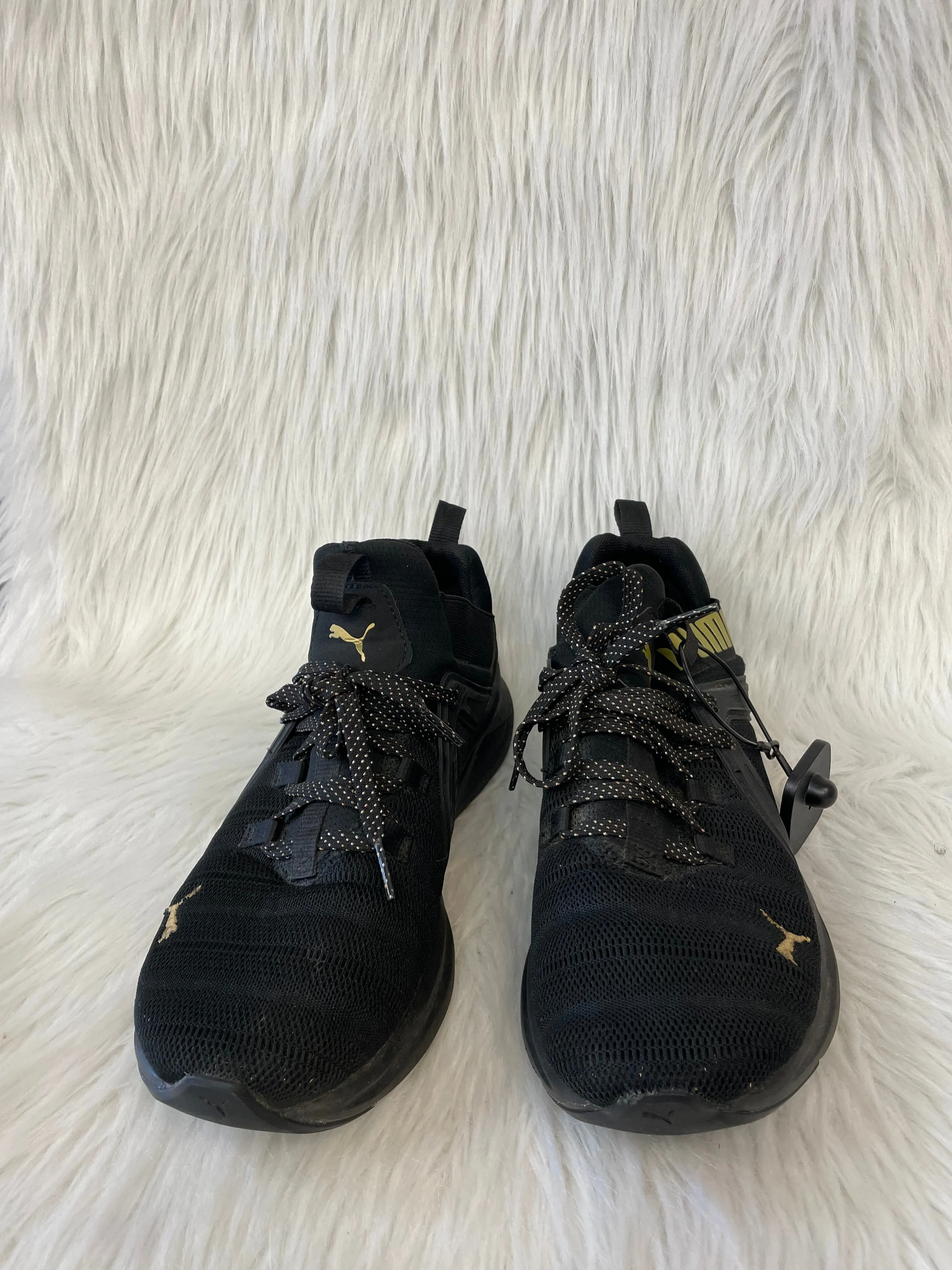 Black & Gold Shoes Athletic Puma, Size 11