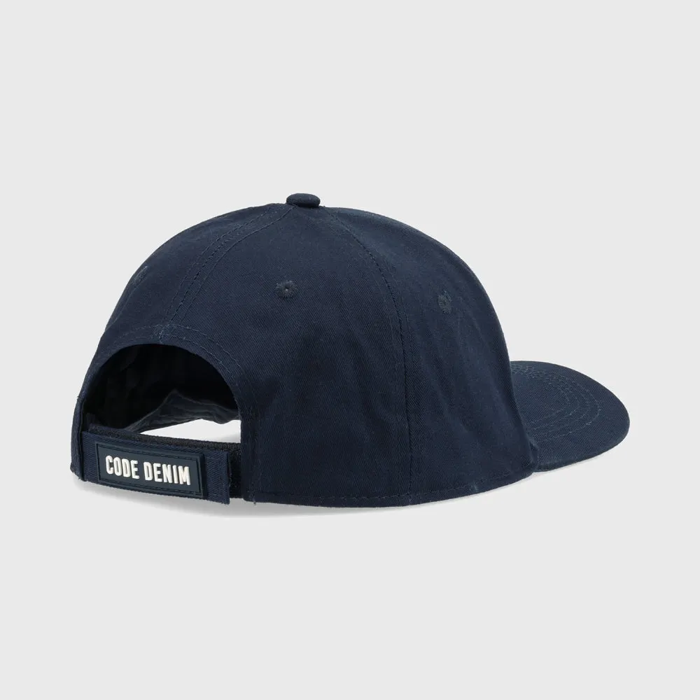 Code Unisex Rubber Badge Peak Cap Navy/White _ 182734 _ Navy