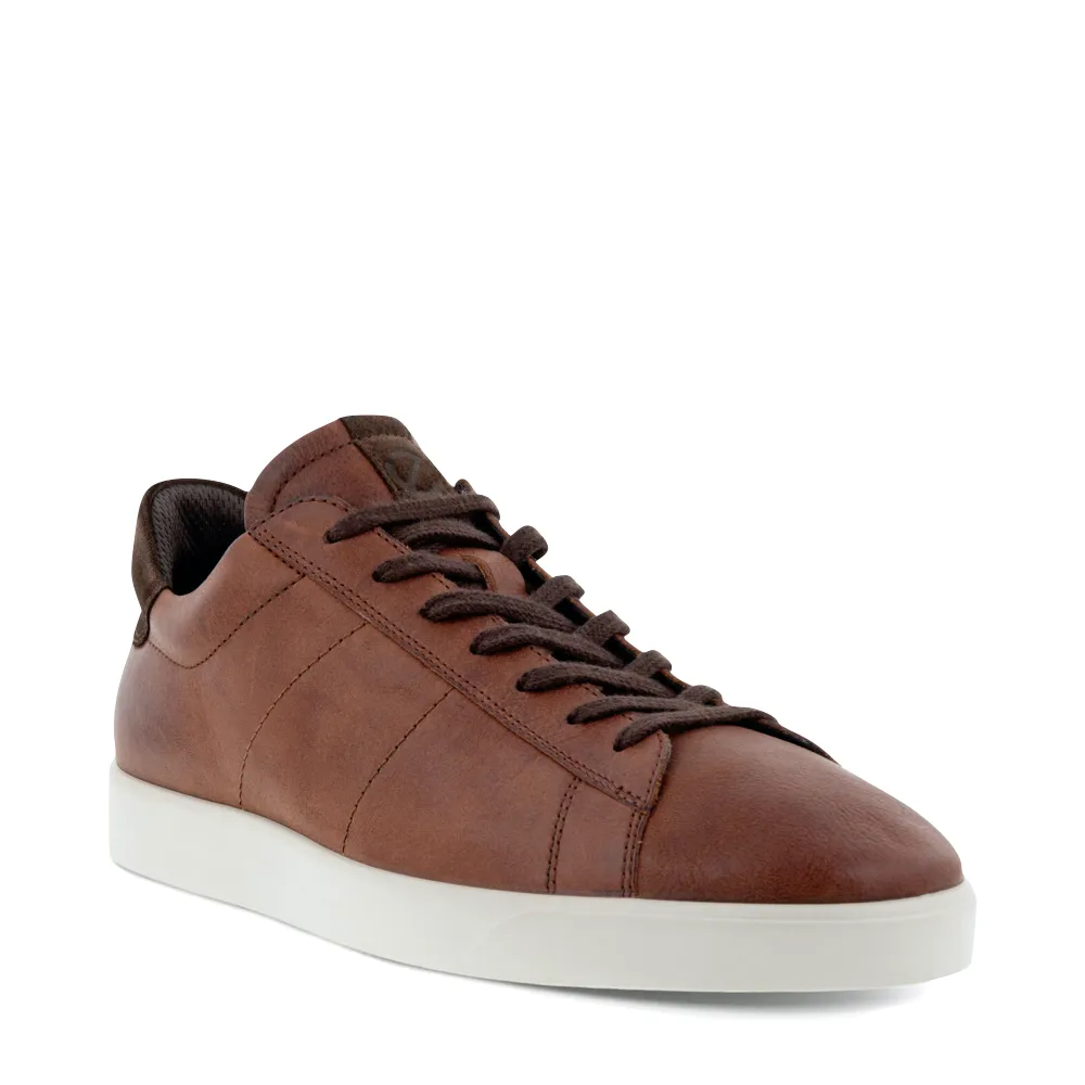 Ecco Men's Street Lite Leather Lace Sneaker (Whisky Brown)