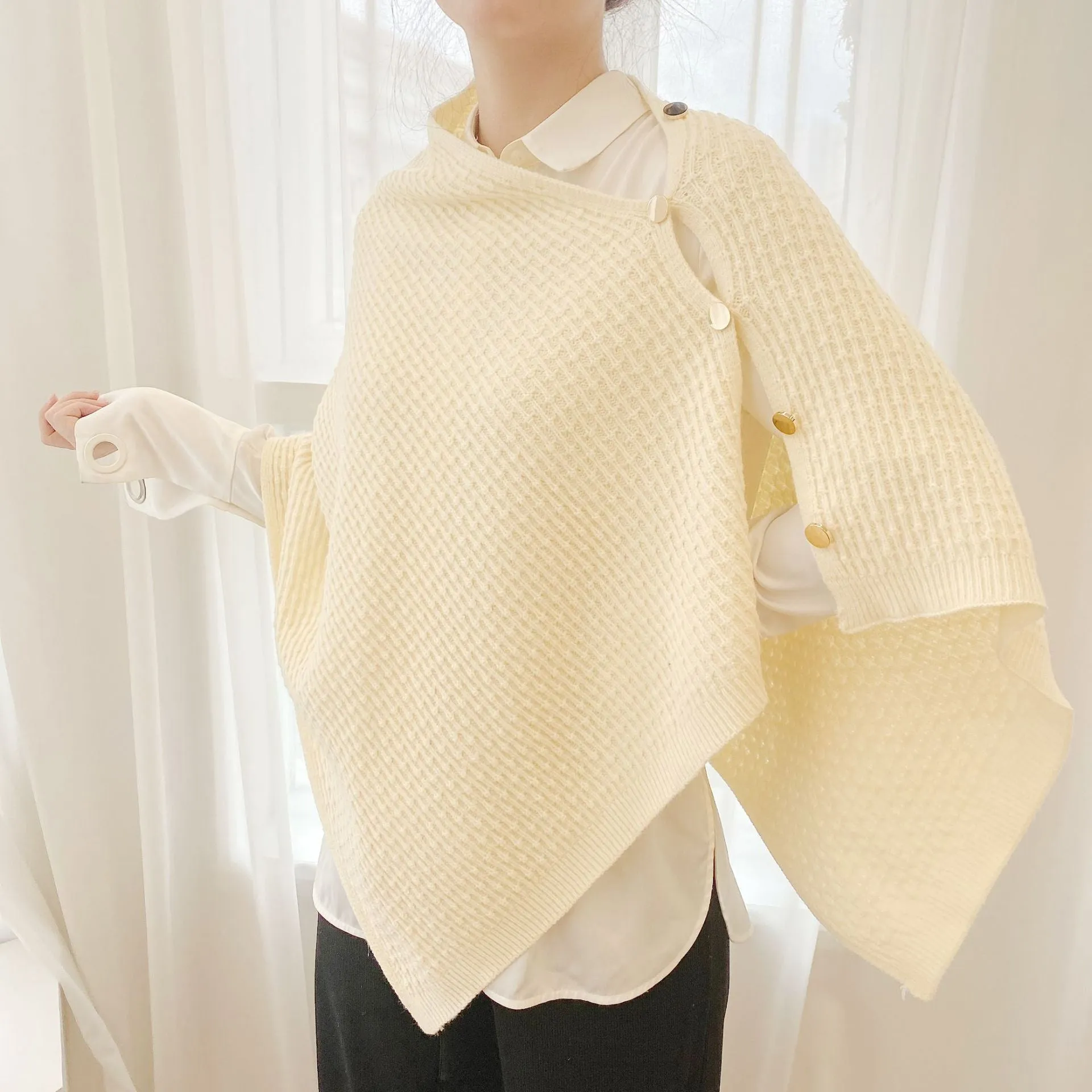 Fashionable And Warm Versatile Knitted Scarf For Women's Shawl