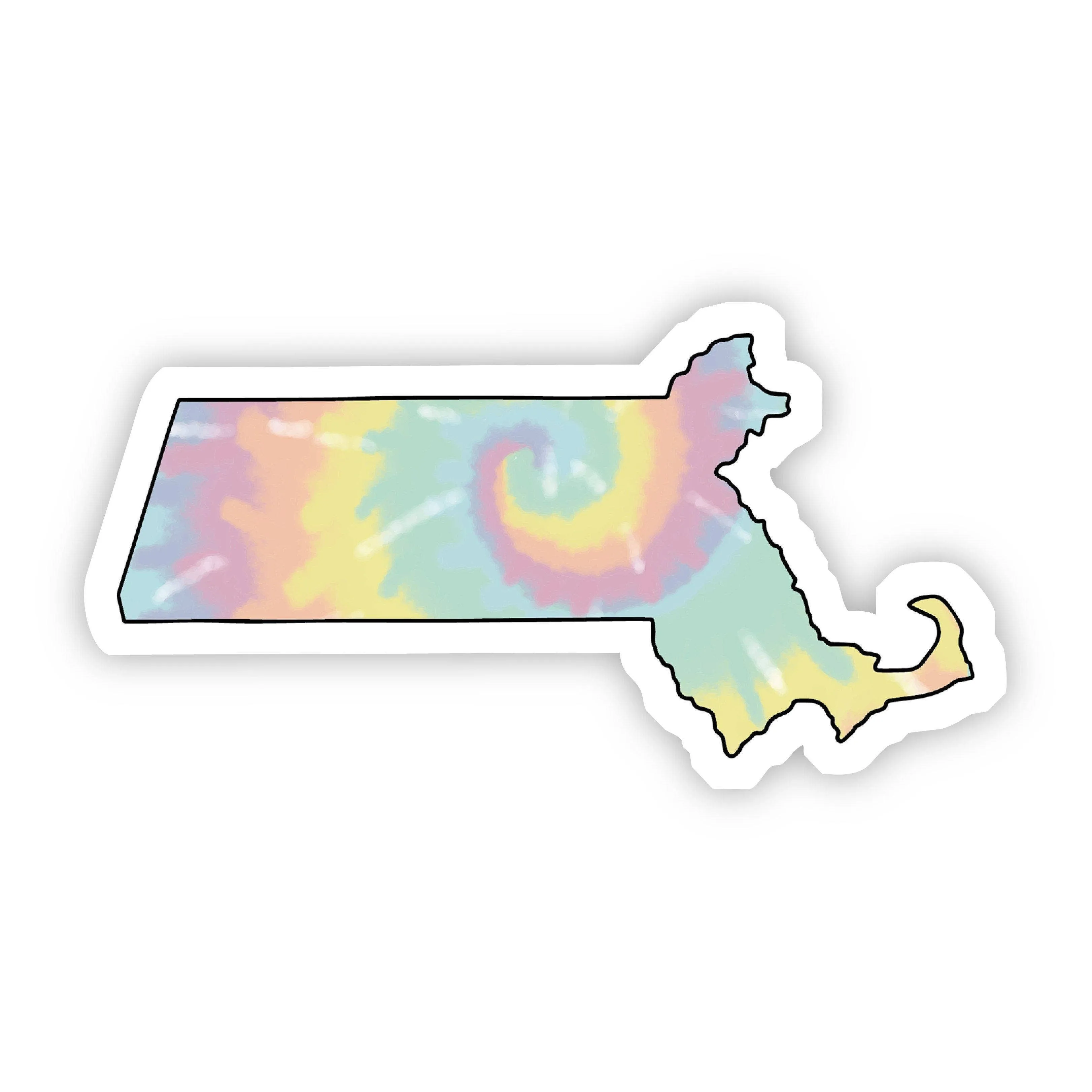 Massachusetts Tie Dye Sticker