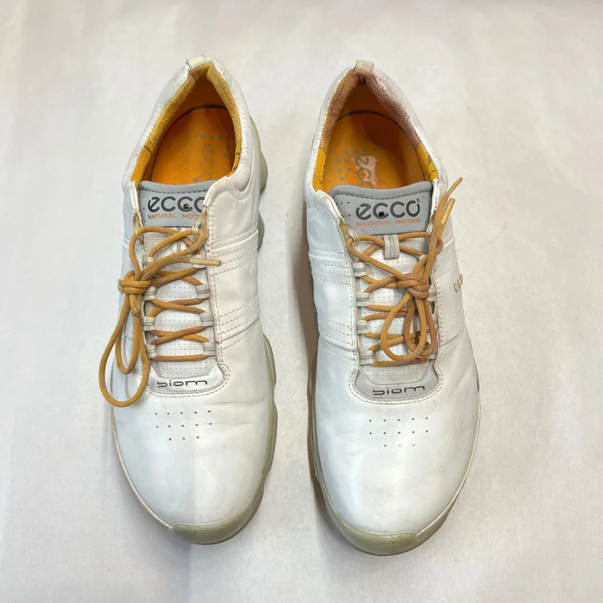 Men’s Ecco Biom Golf Shoe • White  Hydromax Yak Leather • Size 45