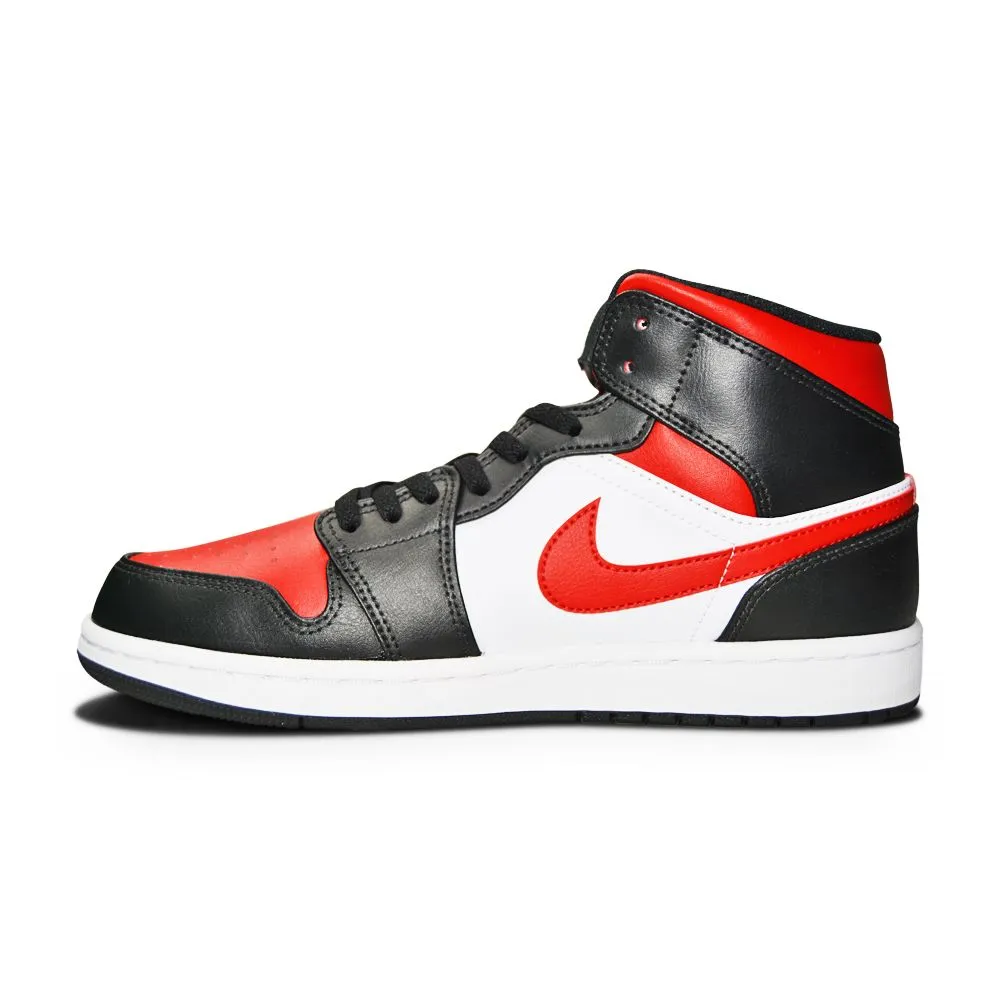 Mens Nike Air Jordan 1 Mid - "Bred Toe"