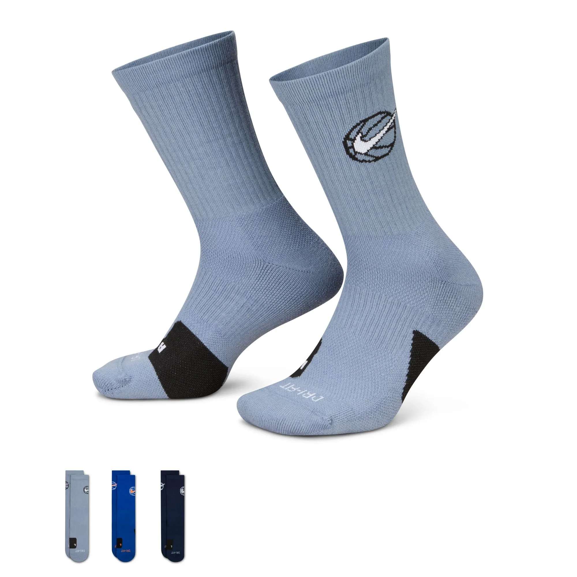 Nike Everyday Crew Basketball Socks (3 Pair) MULTI-COLOR