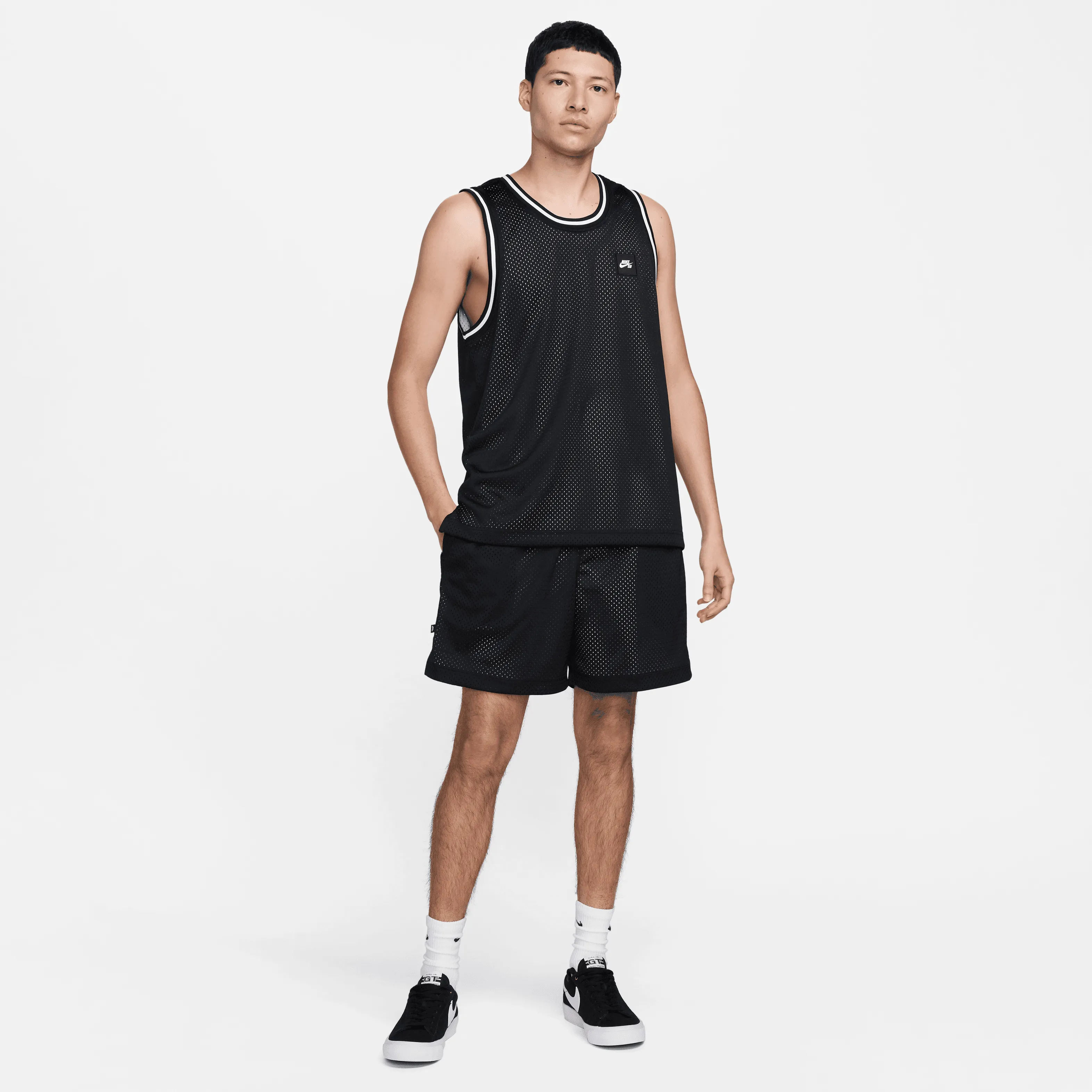 Nike SB Reversible Basketball Mesh Shorts Black White