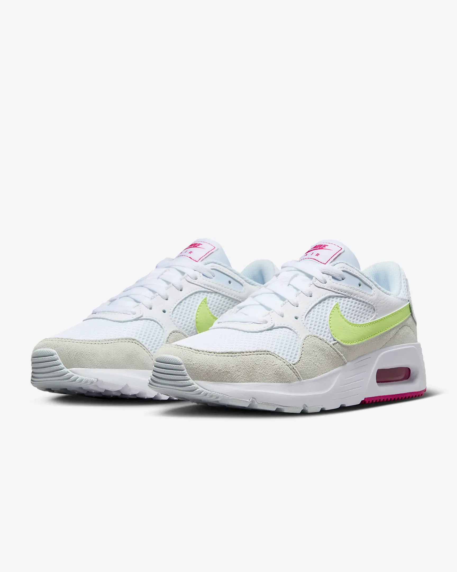 Nike Women's Air Max SC Shoes - White / Light Lemon Twist / Fireberry / Blue Tint