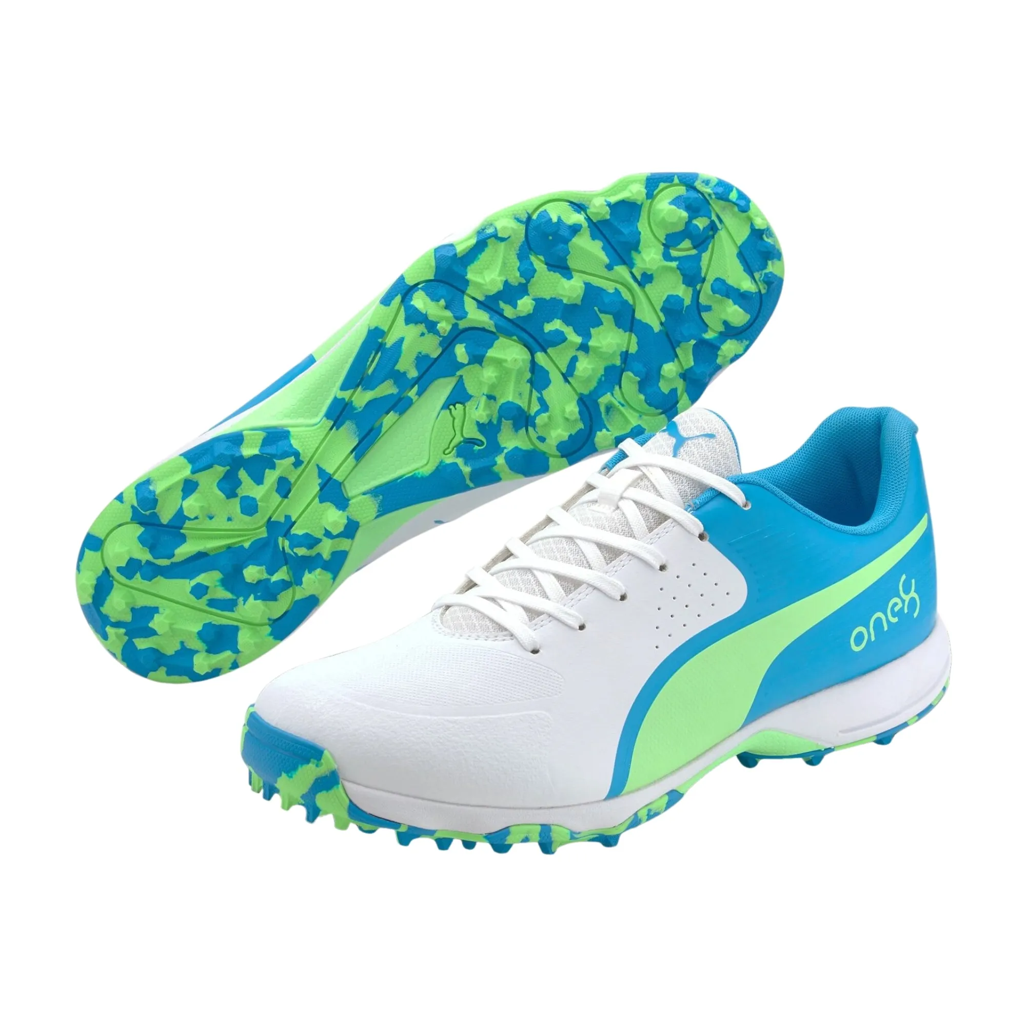 Puma Cricket Shoes One 8, Blue/Green