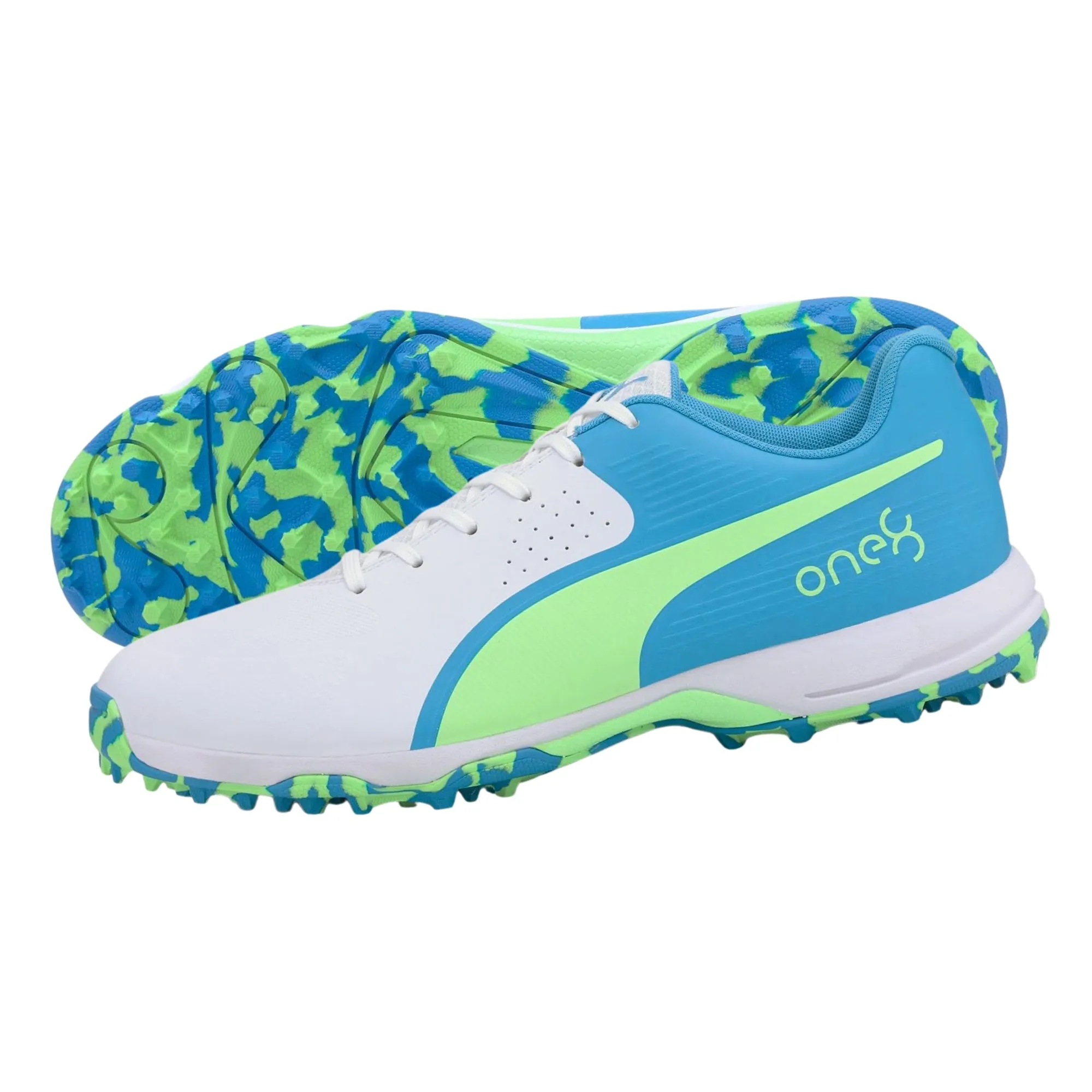 Puma Cricket Shoes One 8, Blue/Green